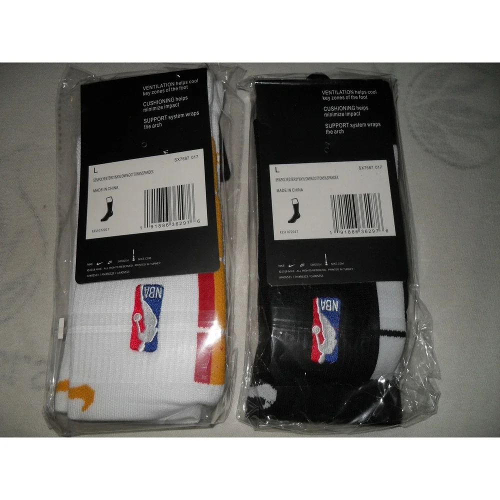 Nike NBA Elite Crew Socks ATL Hawks GS Basketball Official On-Court Large 2 Pair